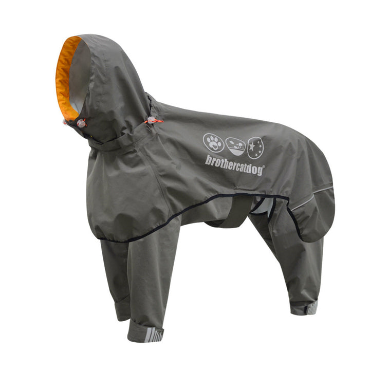 Keep Your Pup Dry and Stylish with the Pet Four-Legged Raincoat!