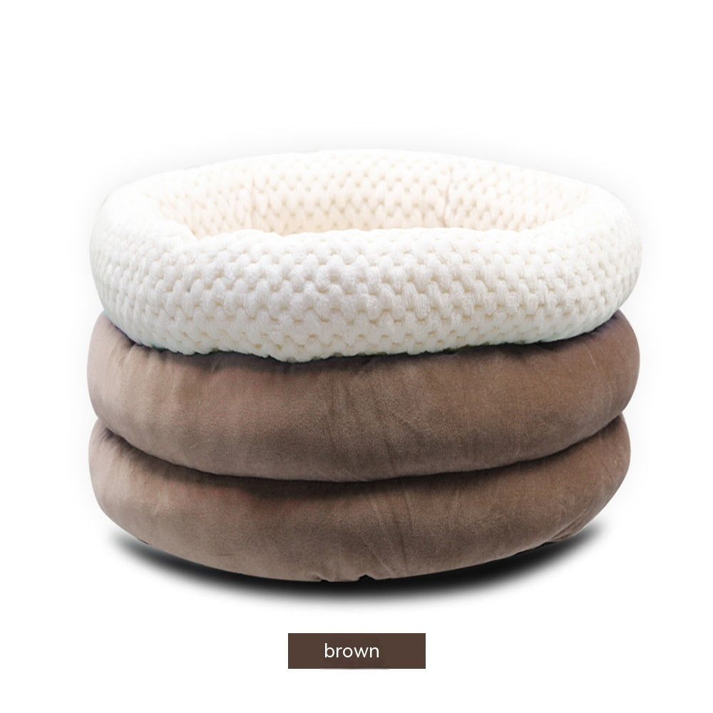 Semi-closed Round Ice Velvet Bed