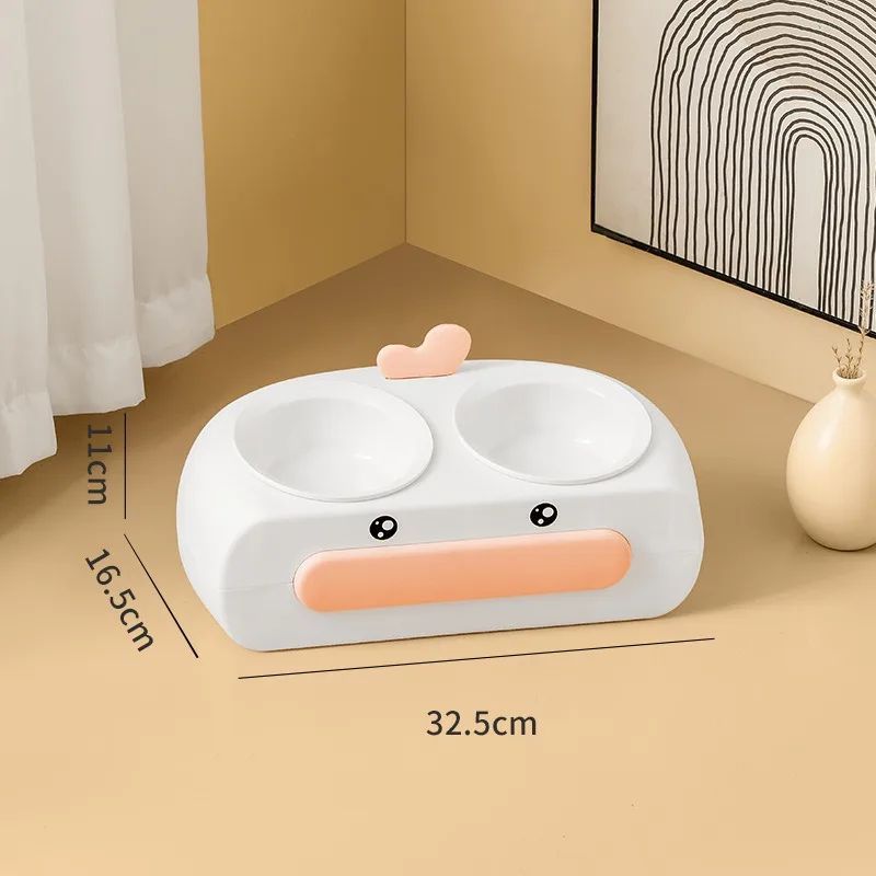 Pet Double Bowl Plastic Feeder