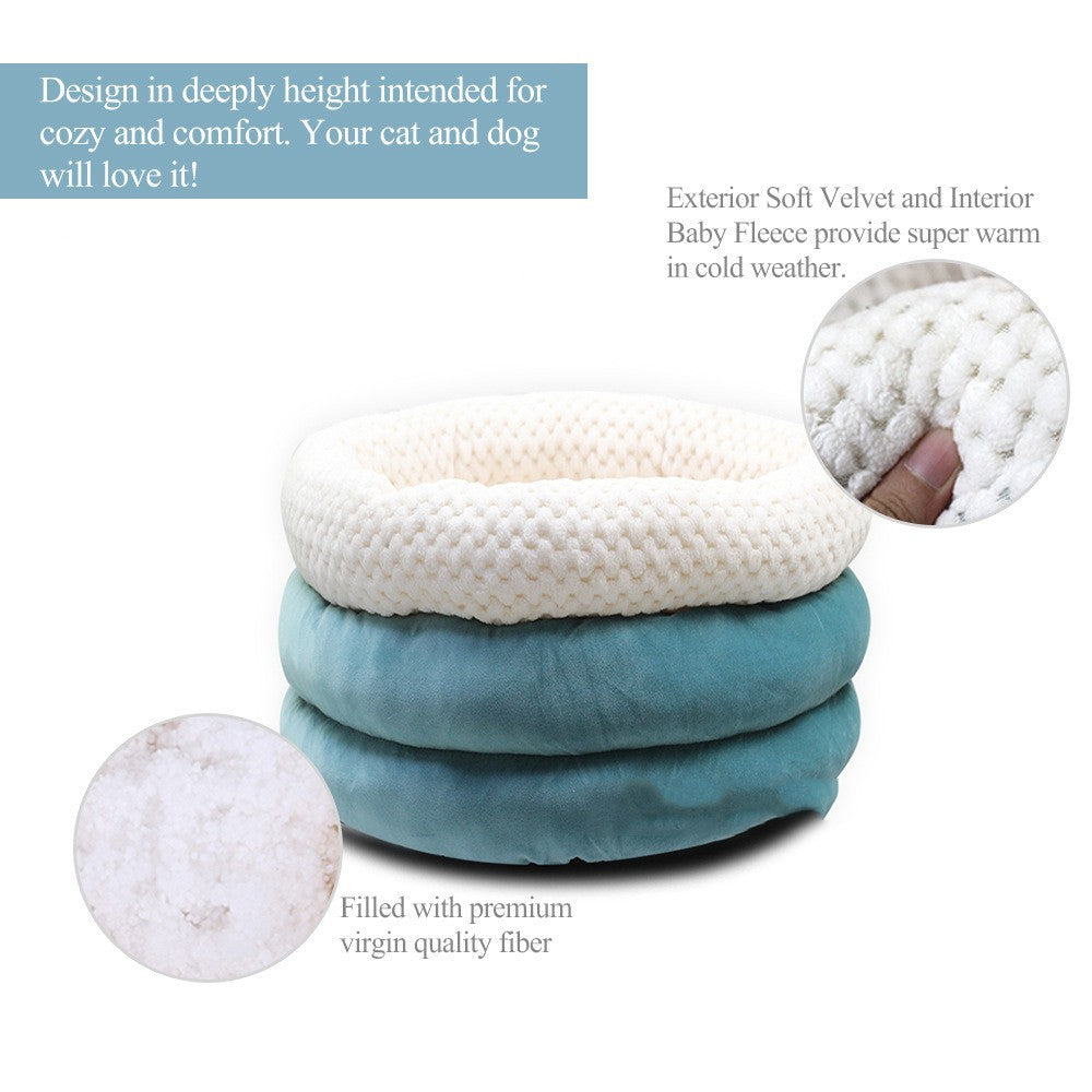 Semi-closed Round Ice Velvet Bed