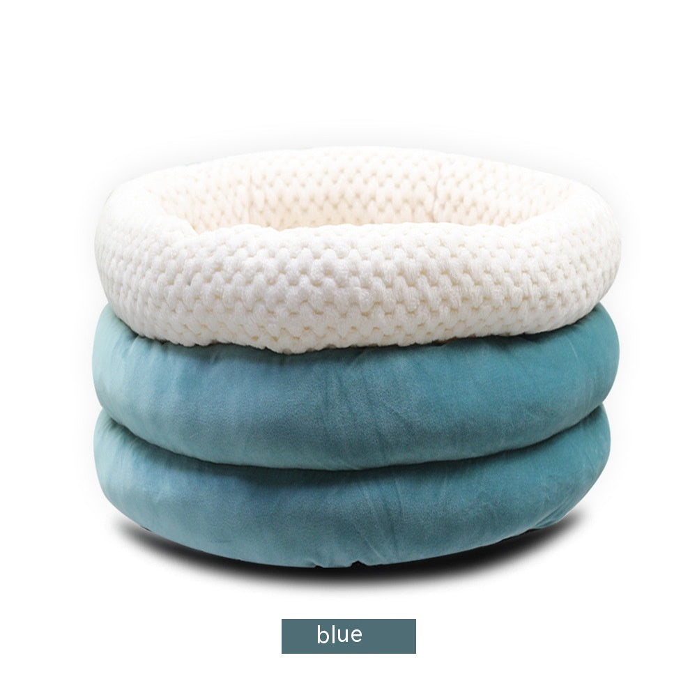 Semi-closed Round Ice Velvet Bed