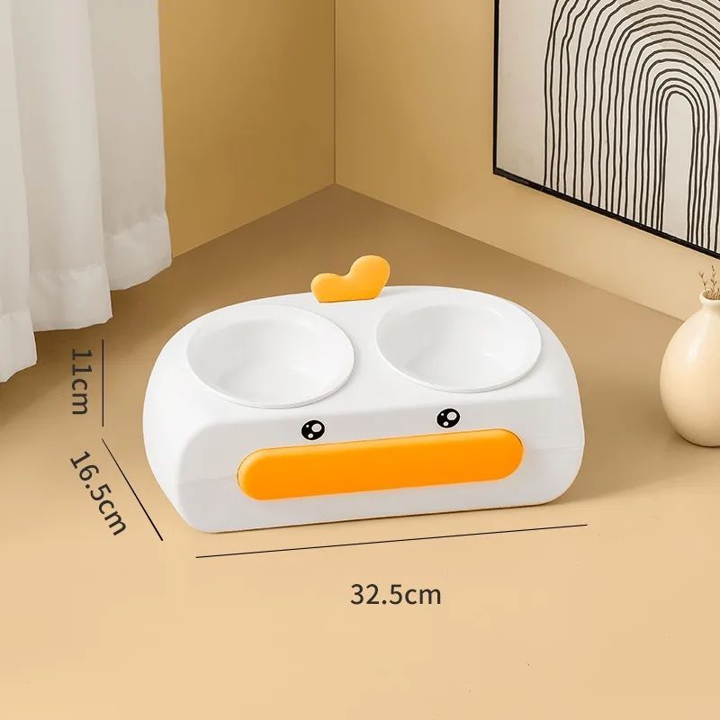 Pet Double Bowl Plastic Feeder