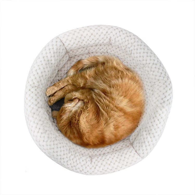 Semi-closed Round Ice Velvet Bed
