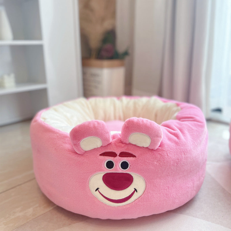 Cartoon Dog Cushion Round Bed
