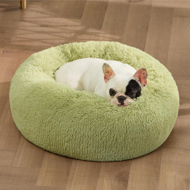 Indoor Solid Fluffy Plush Pet Bed