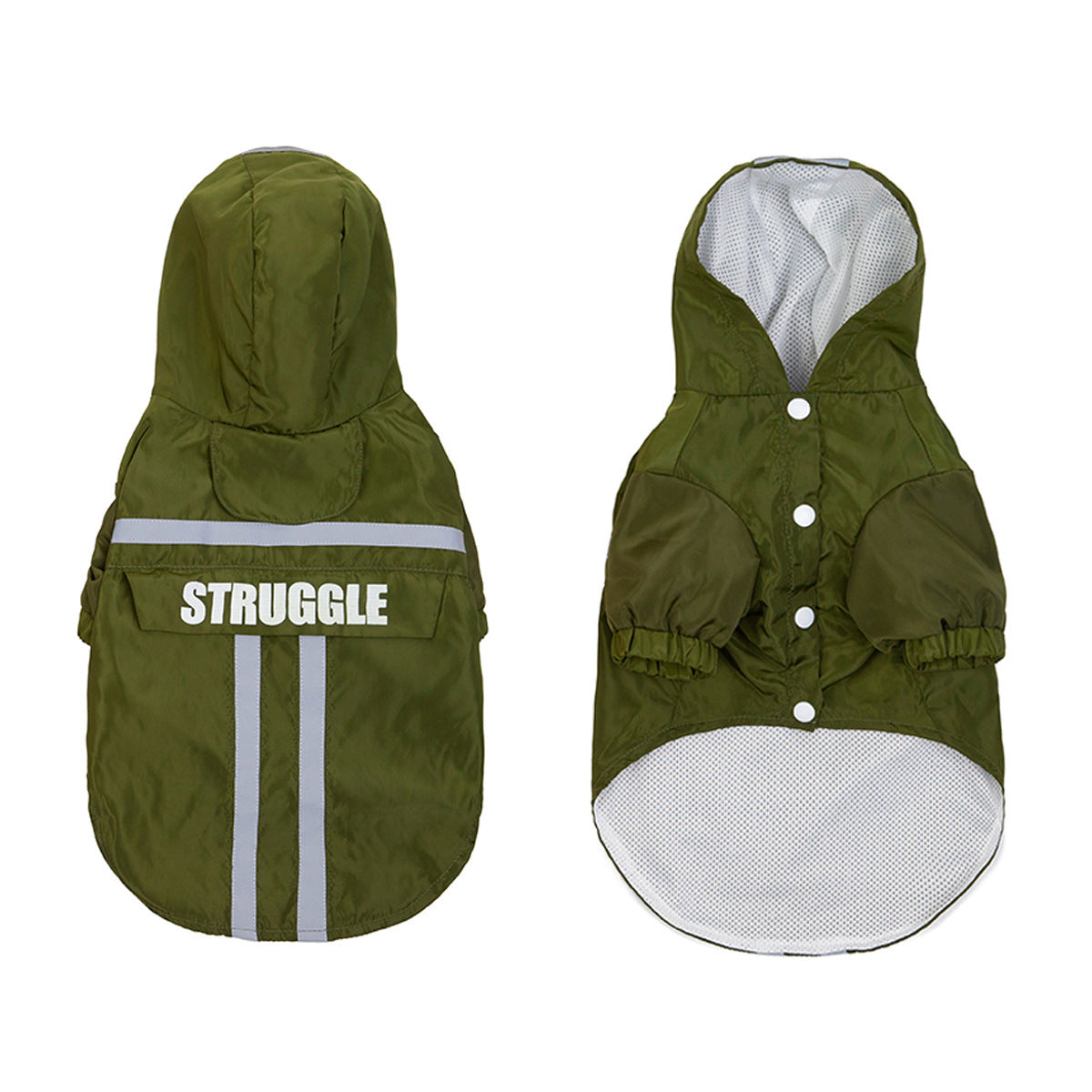 Pet Raincoat With Reflective Strips