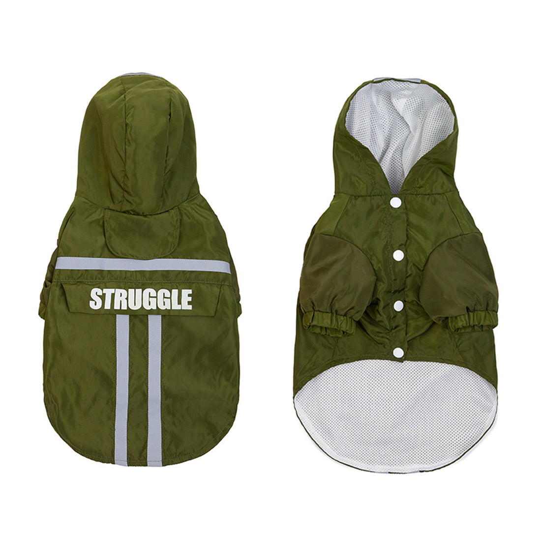 Pet Raincoat With Reflective Strips