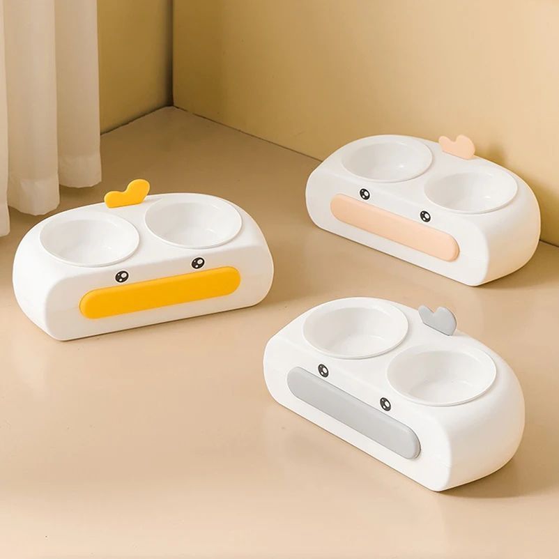 Pet Double Bowl Plastic Feeder