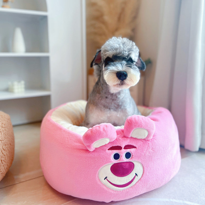 Cartoon Dog Cushion Round Bed