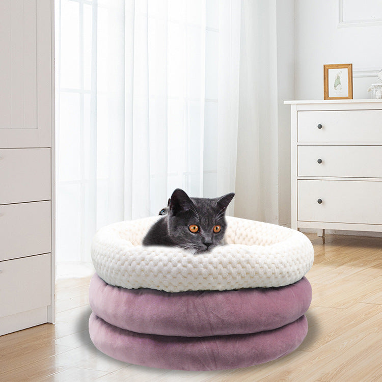 Semi-closed Round Ice Velvet Bed