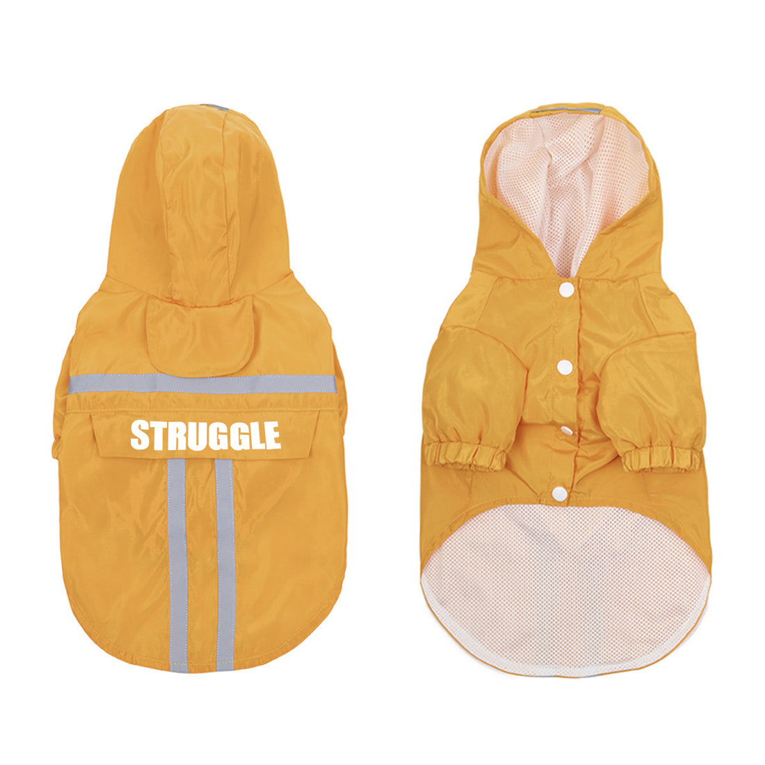 Pet Raincoat With Reflective Strips