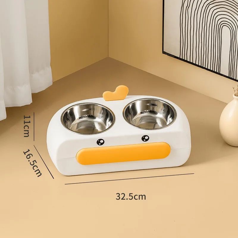 Pet Double Bowl Plastic Feeder