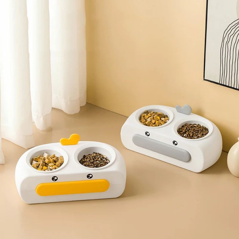 Pet Double Bowl Plastic Feeder