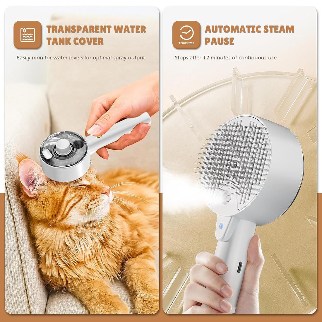 Cat Steam Brush For Shedding