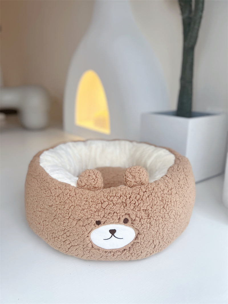 Cartoon Dog Cushion Round Bed